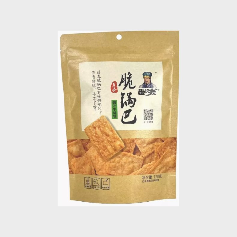 wolong Rice Cracker Steak Flavour 128g 