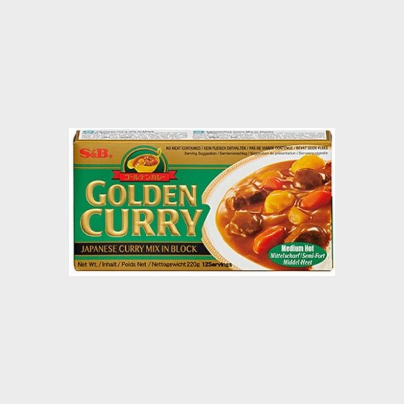 S&B golden curry mix medium hot 220 g.