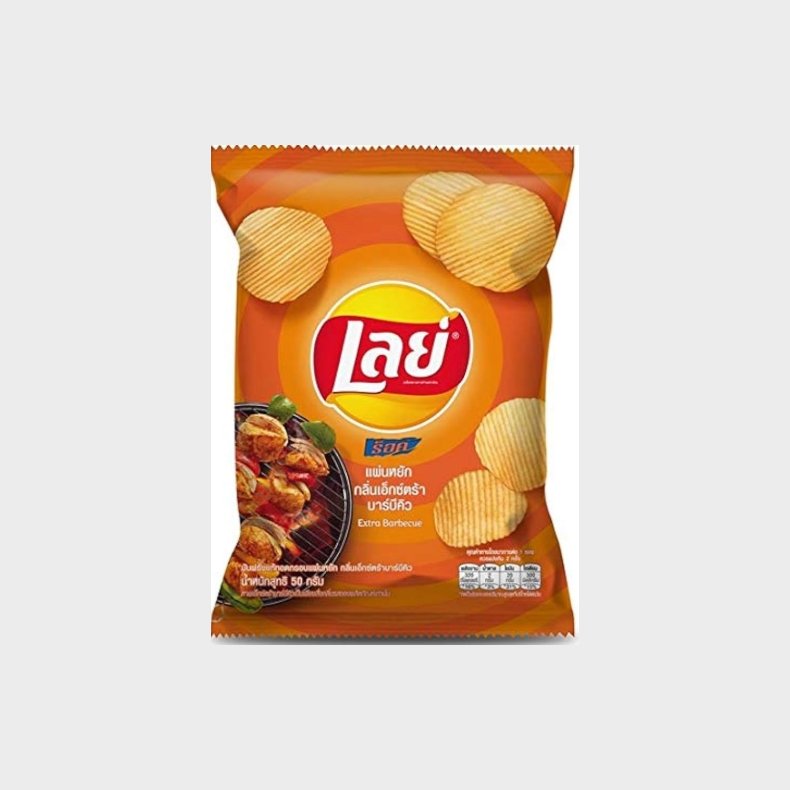 LAYS Brand, Crispy Potato Chips with Extra Barbecue Flavour, 69g